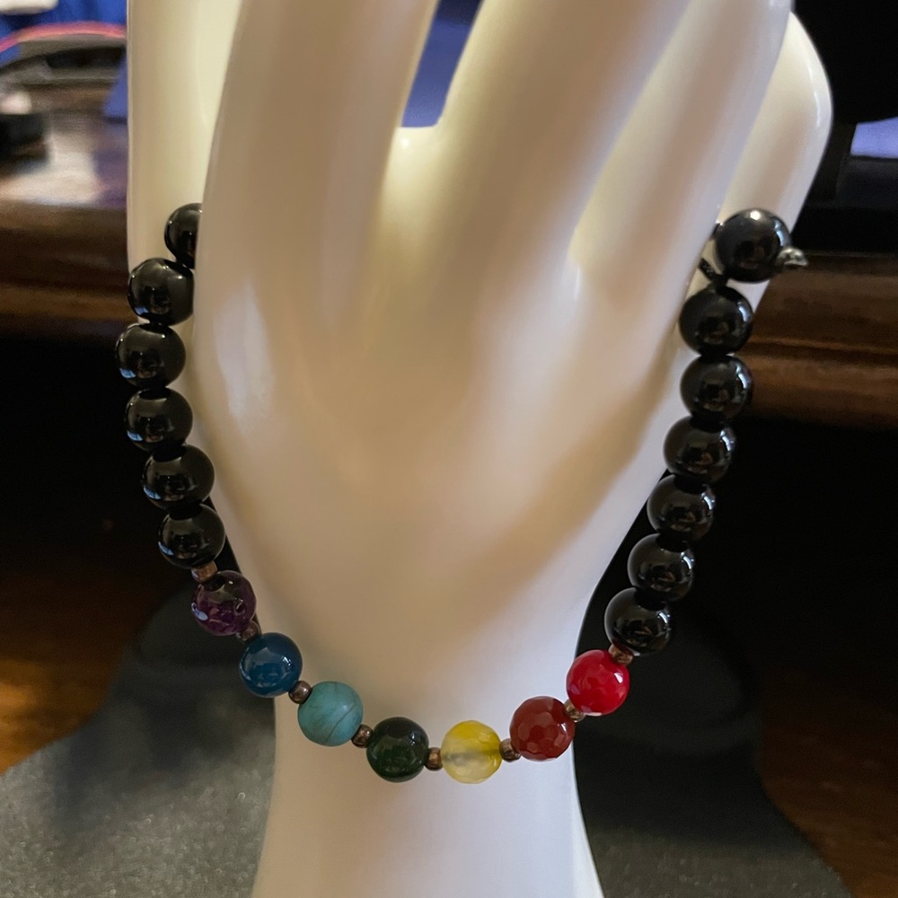 Unisex Onyx Bracelet: Handmade with Natural Stone